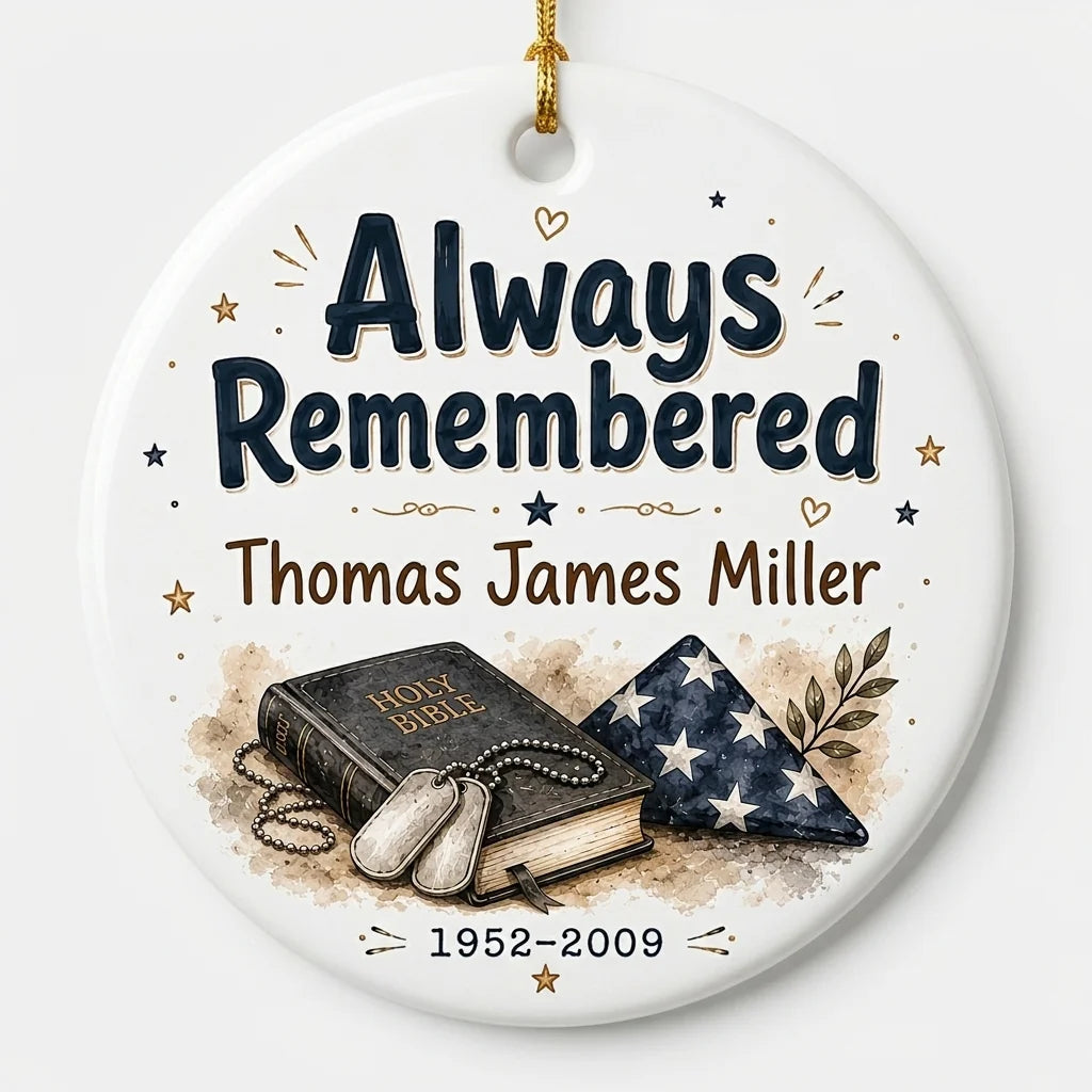 Fallen Hero Personalized Memorial Christmas Ornament 2026 hero
