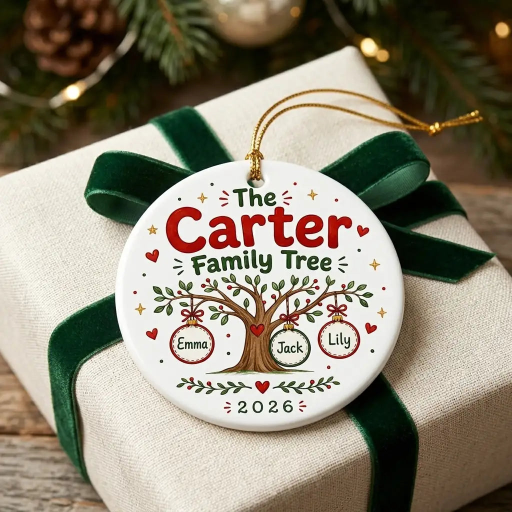 Family Tree Personalized Family Names Christmas Ornament 2026 gift