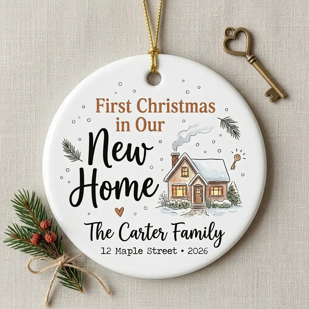 Farmhouse Home Personalized New Home Christmas Ornament 2026 detail 3
