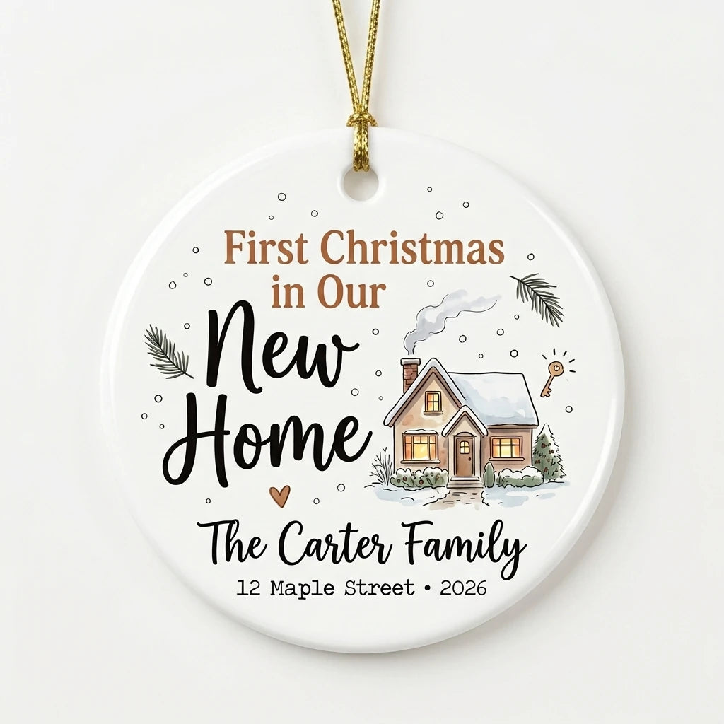 Farmhouse Home Personalized New Home Christmas Ornament 2026 hero