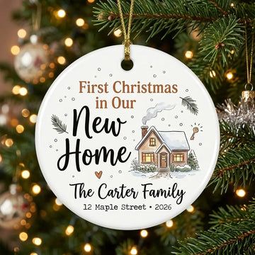 Farmhouse Home Personalized New Home Christmas Ornament 2026 tree