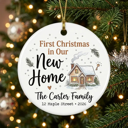 Farmhouse Home Personalized New Home Christmas Ornament 2026 tree