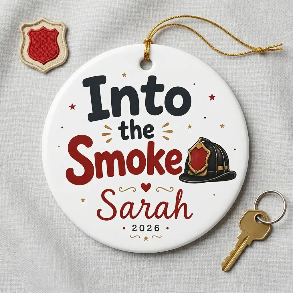 Firefighter Personalized Military Christmas Ornament 2026 detail 2