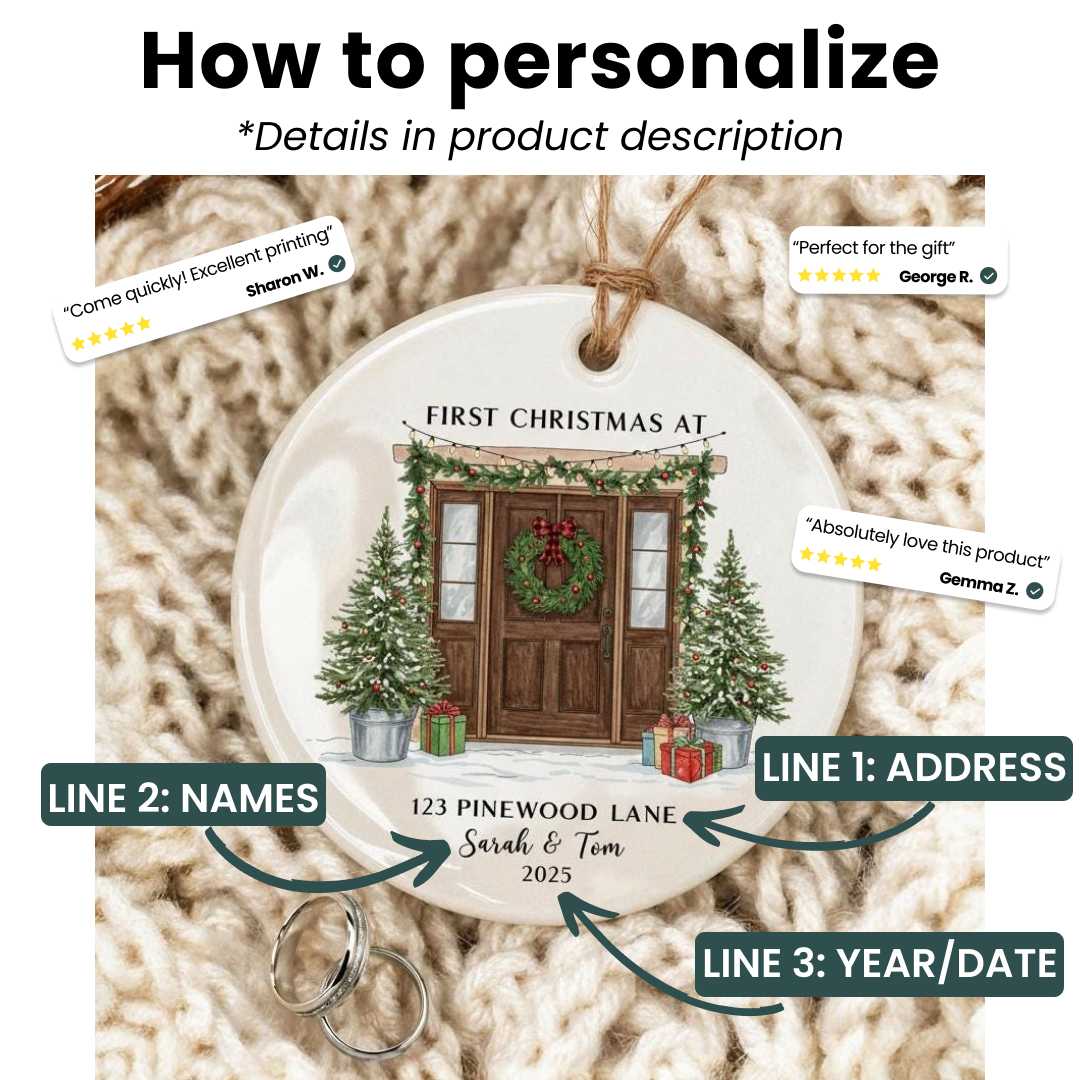 Personalized Ceramic Ornament - First Christmas in a New Home