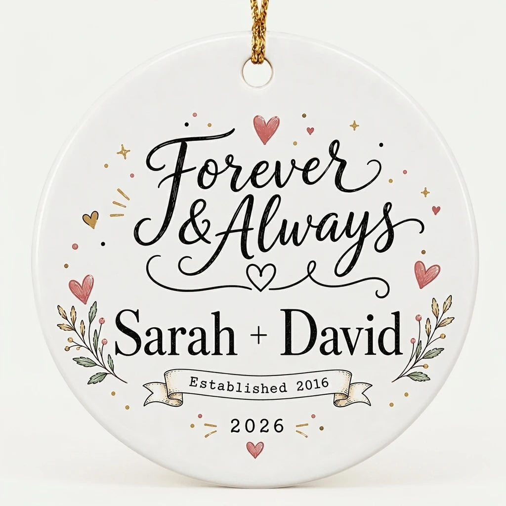 Forever & Always Personalized Couple Christmas Ornament 2026 hero