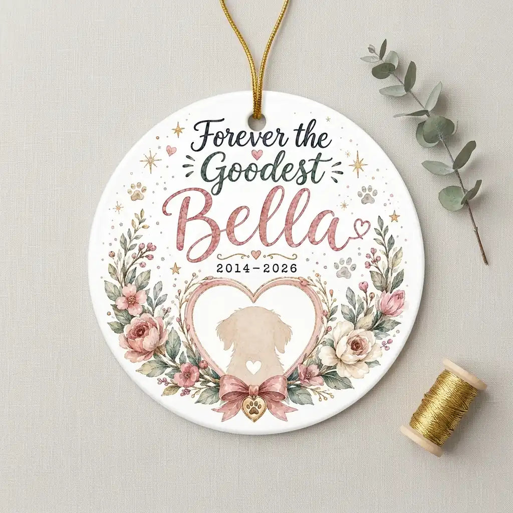 Forever Heart Dog Personalized Pet Memorial Christmas Ornament 2026 detail 2