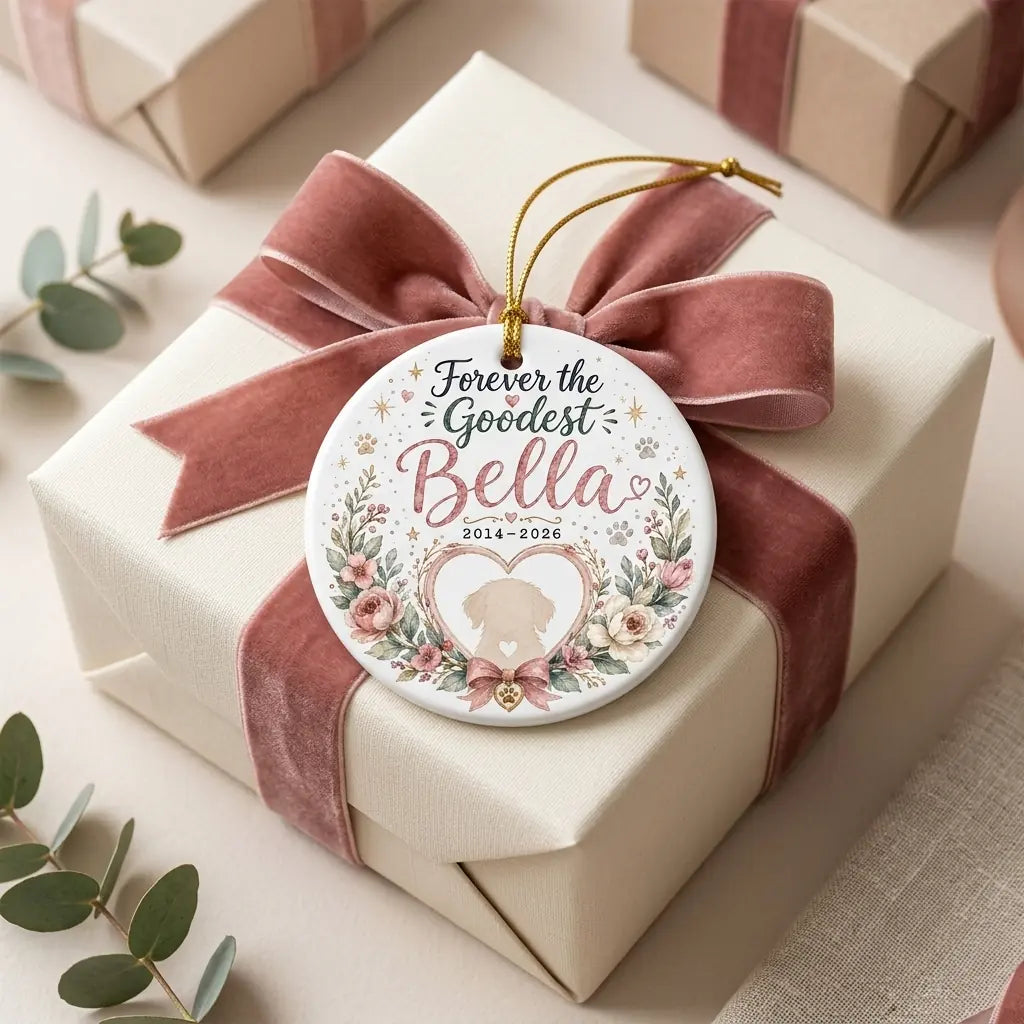 Forever Heart Dog Personalized Pet Memorial Christmas Ornament 2026 gift
