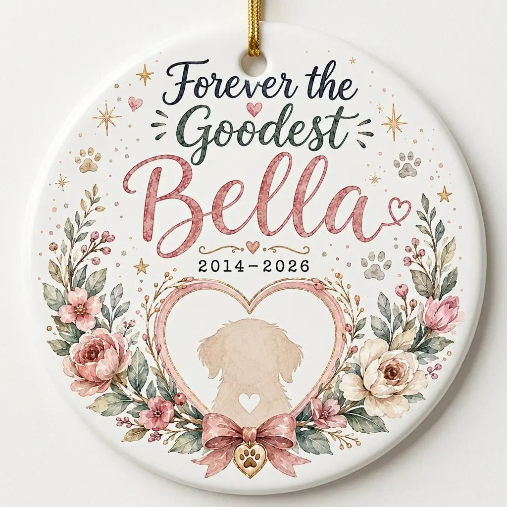 Forever Heart Dog Personalized Pet Memorial Christmas Ornament 2026 hero