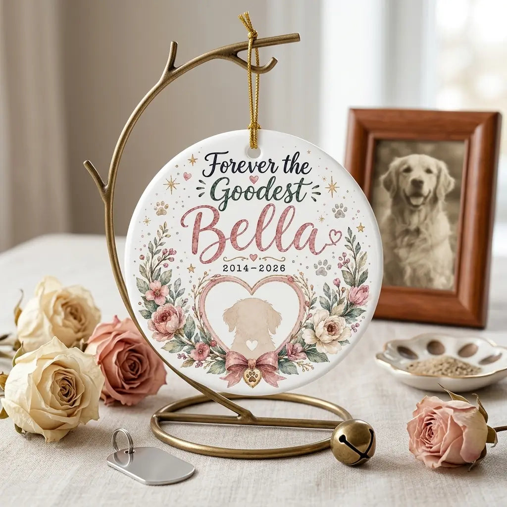Forever Heart Dog Personalized Pet Memorial Christmas Ornament 2026 lifestyle