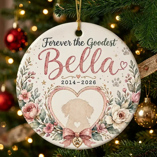Forever Heart Dog Personalized Pet Memorial Christmas Ornament 2026 tree