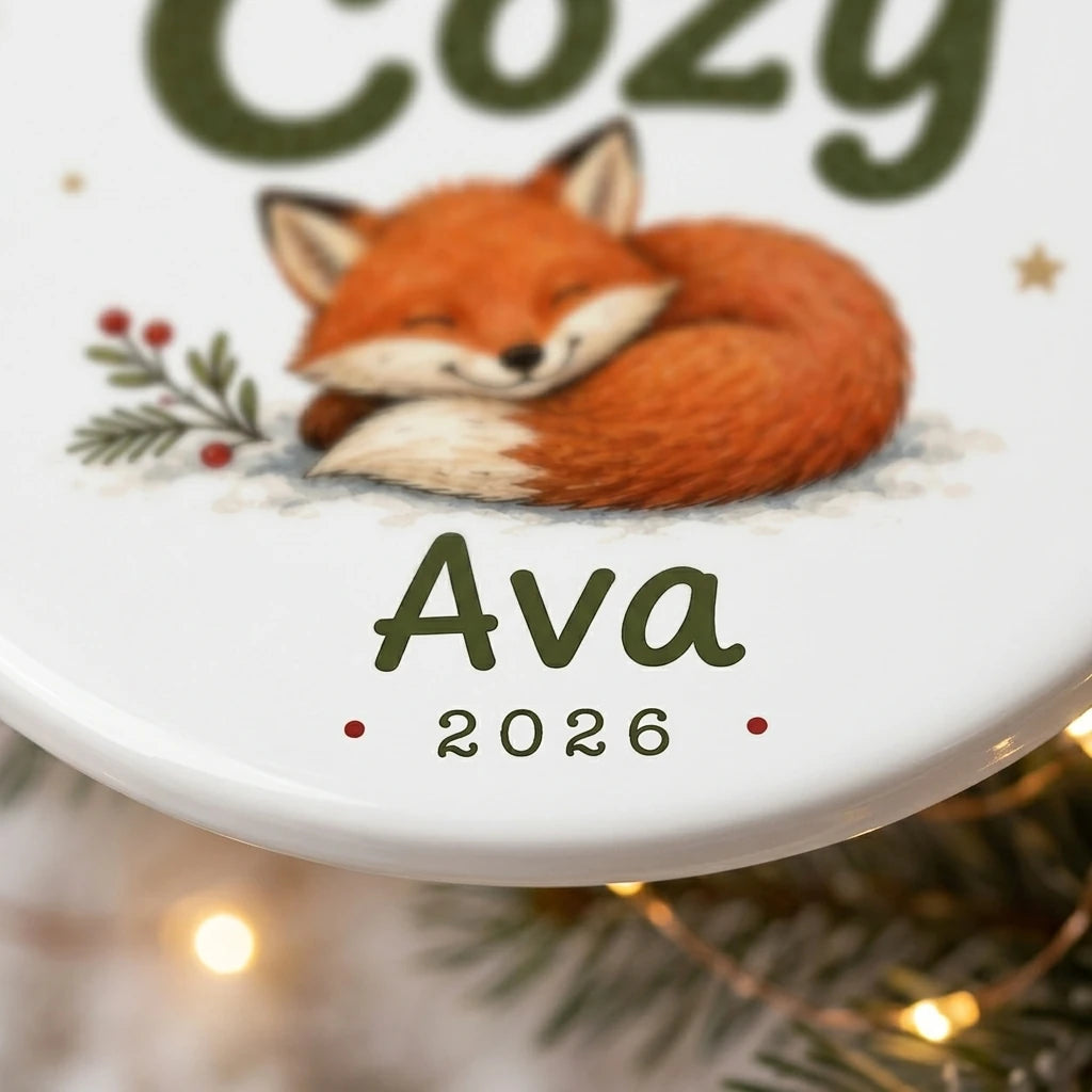 Fox & Pine Personalized Pet Christmas Ornament 2026 detail