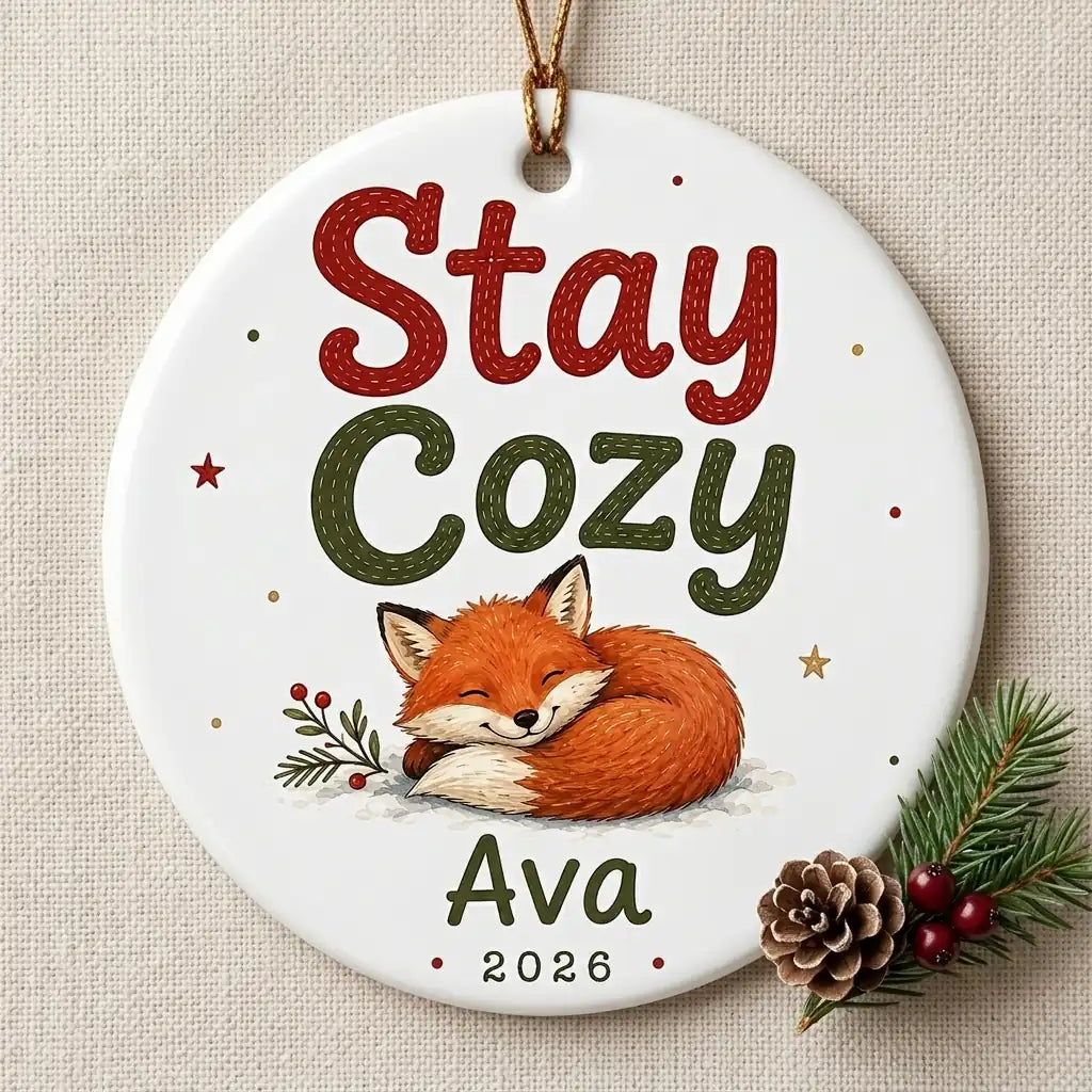 Fox & Pine Personalized Pet Christmas Ornament 2026 detail 2