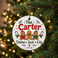 Gingerbread Family Personalized Family Names Christmas Ornament 2026 tree