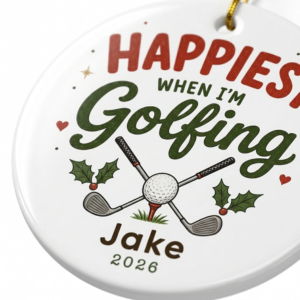 Golf Wreath Personalized Outdoor Sports Christmas Ornament 2026 detail
