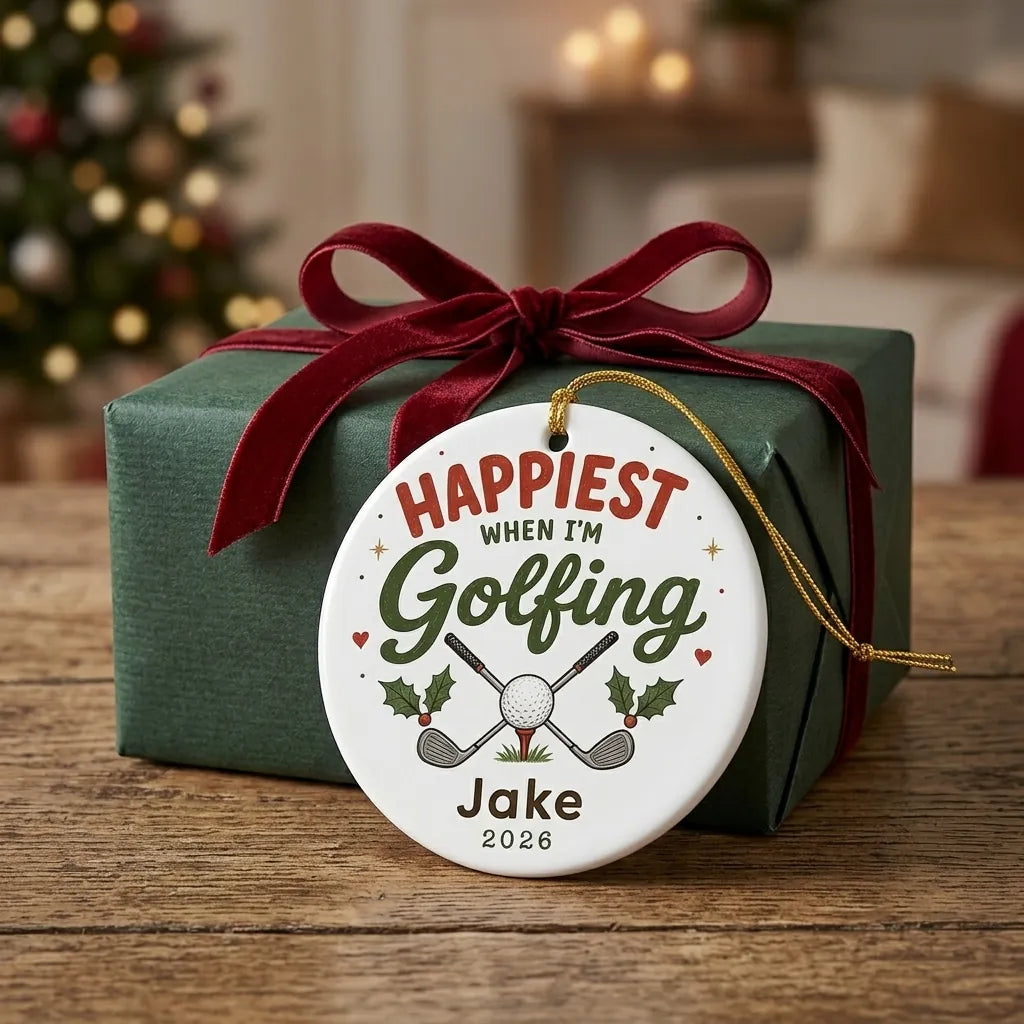 Golf Wreath Personalized Outdoor Sports Christmas Ornament 2026 gift
