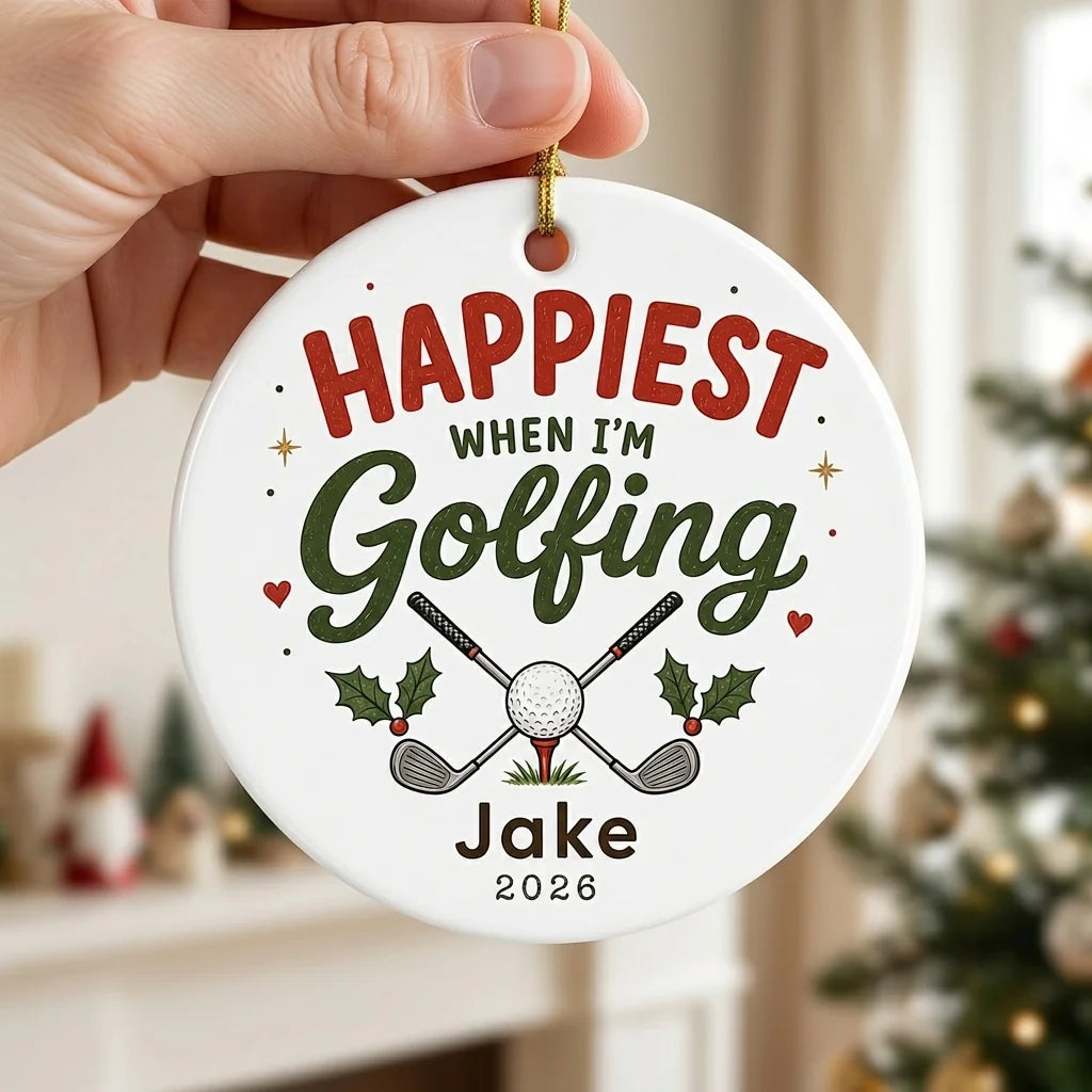 Golf Wreath Personalized Outdoor Sports Christmas Ornament 2026 hand