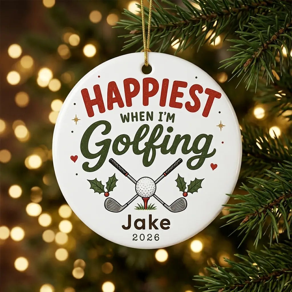 Golf Wreath Personalized Outdoor Sports Christmas Ornament 2026 tree