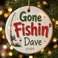 Gone Fishin' Personalized Fishing Retirement Christmas Ornament 2026 tree