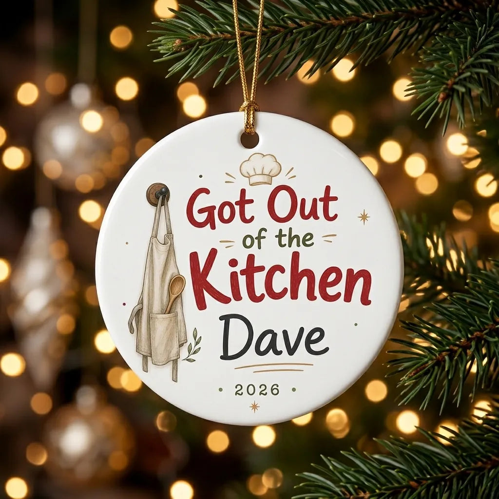 Got out of the Kitchen Personalized Cooking Retirement Christmas Ornament 2026 tree