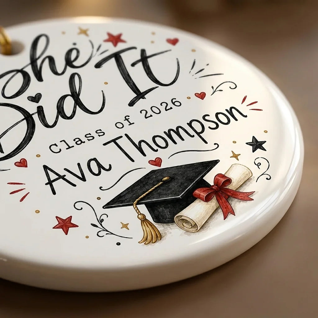 Gothmas Grad Personalized Graduation 2026 Halloween Ornament 2026 detail