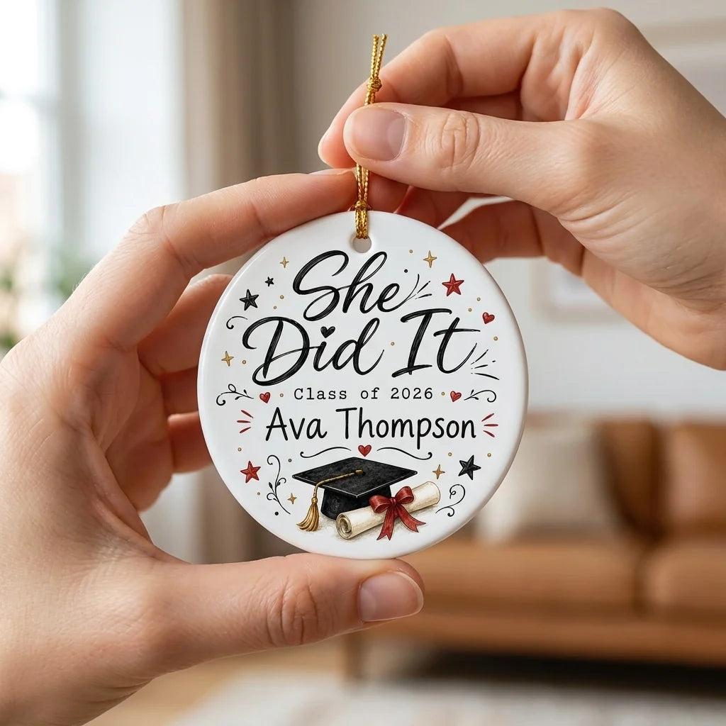 Gothmas Grad Personalized Graduation 2026 Halloween Ornament 2026 hand