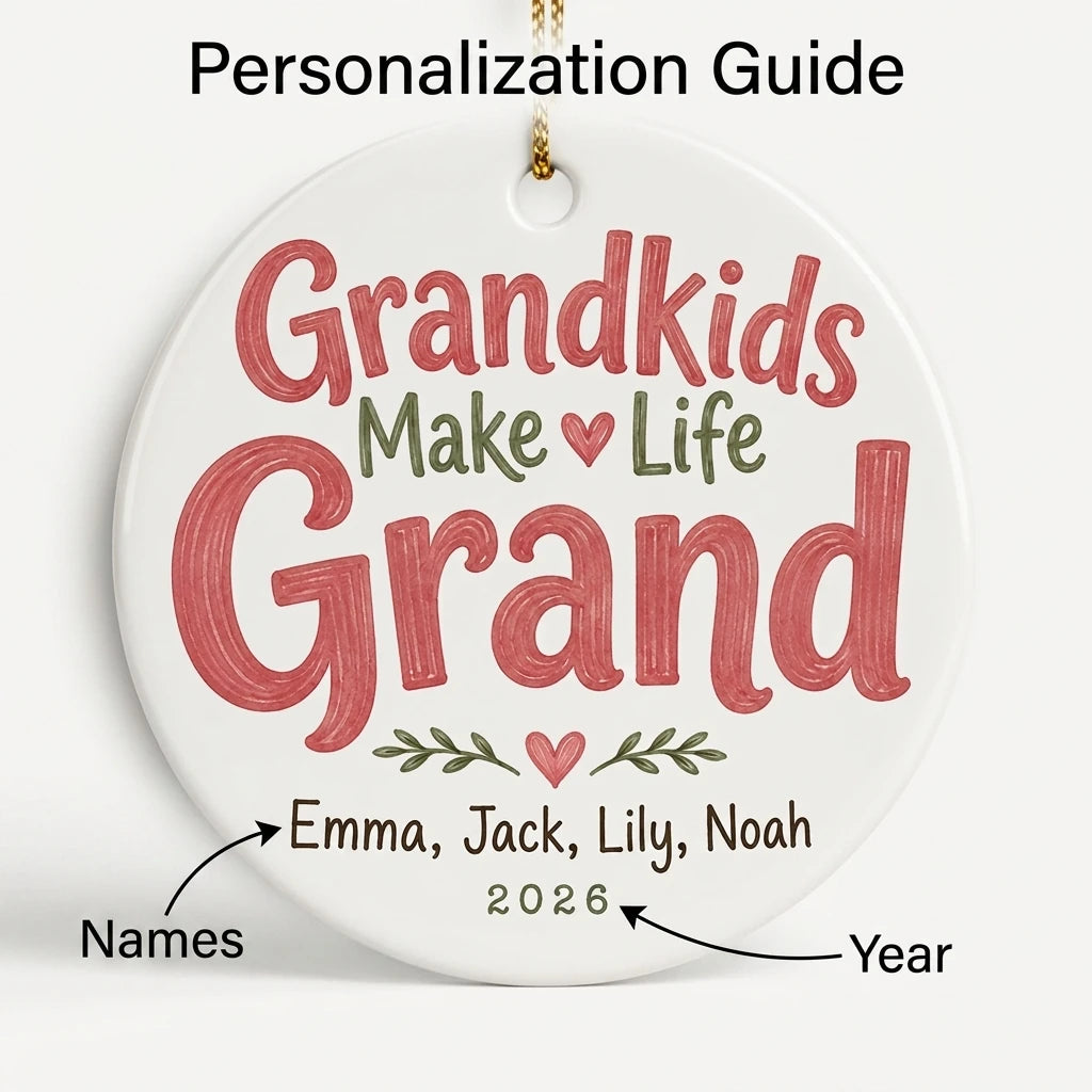 Grandkids Make Life Grand Personalized Grandparent Christmas Ornament 2026 guide