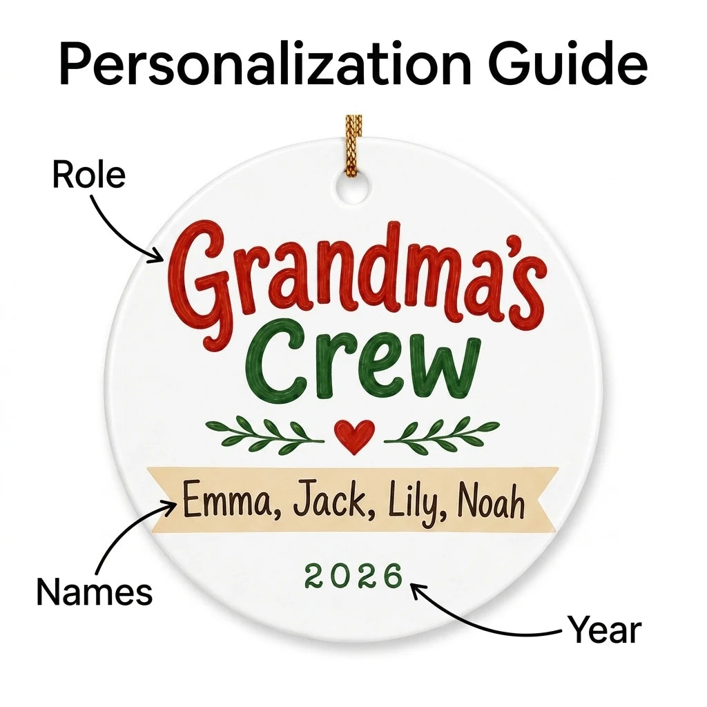 Grandma's Crew Personalized Grandma Christmas Ornament 2026 guide