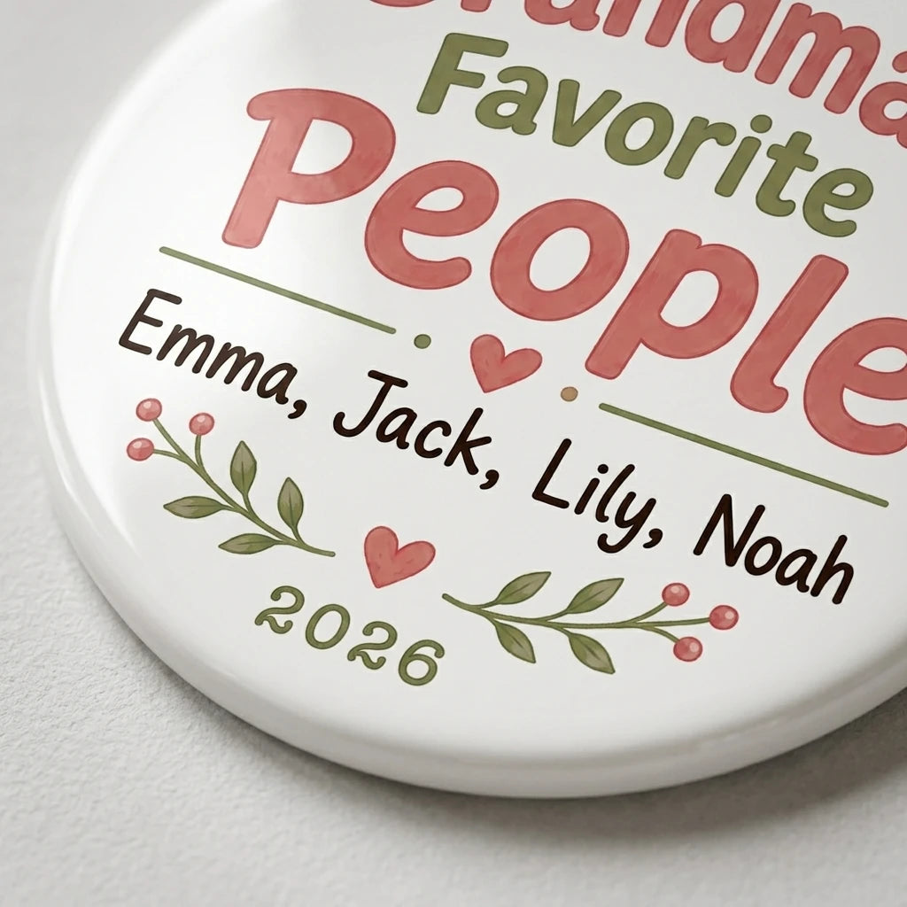 Grandma's Favorite People Personalized Grandma Christmas Ornament 2026 detail