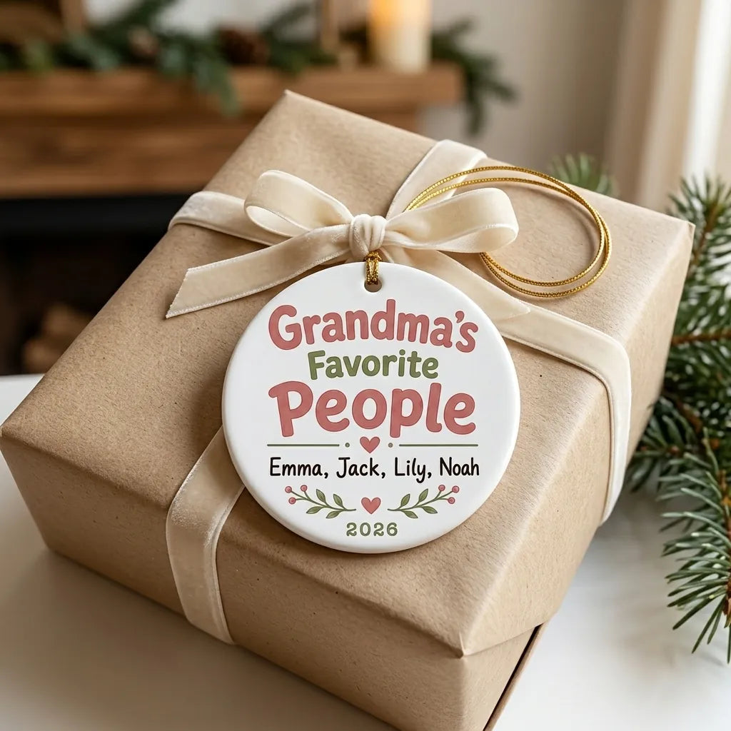 Grandma's Favorite People Personalized Grandma Christmas Ornament 2026 gift