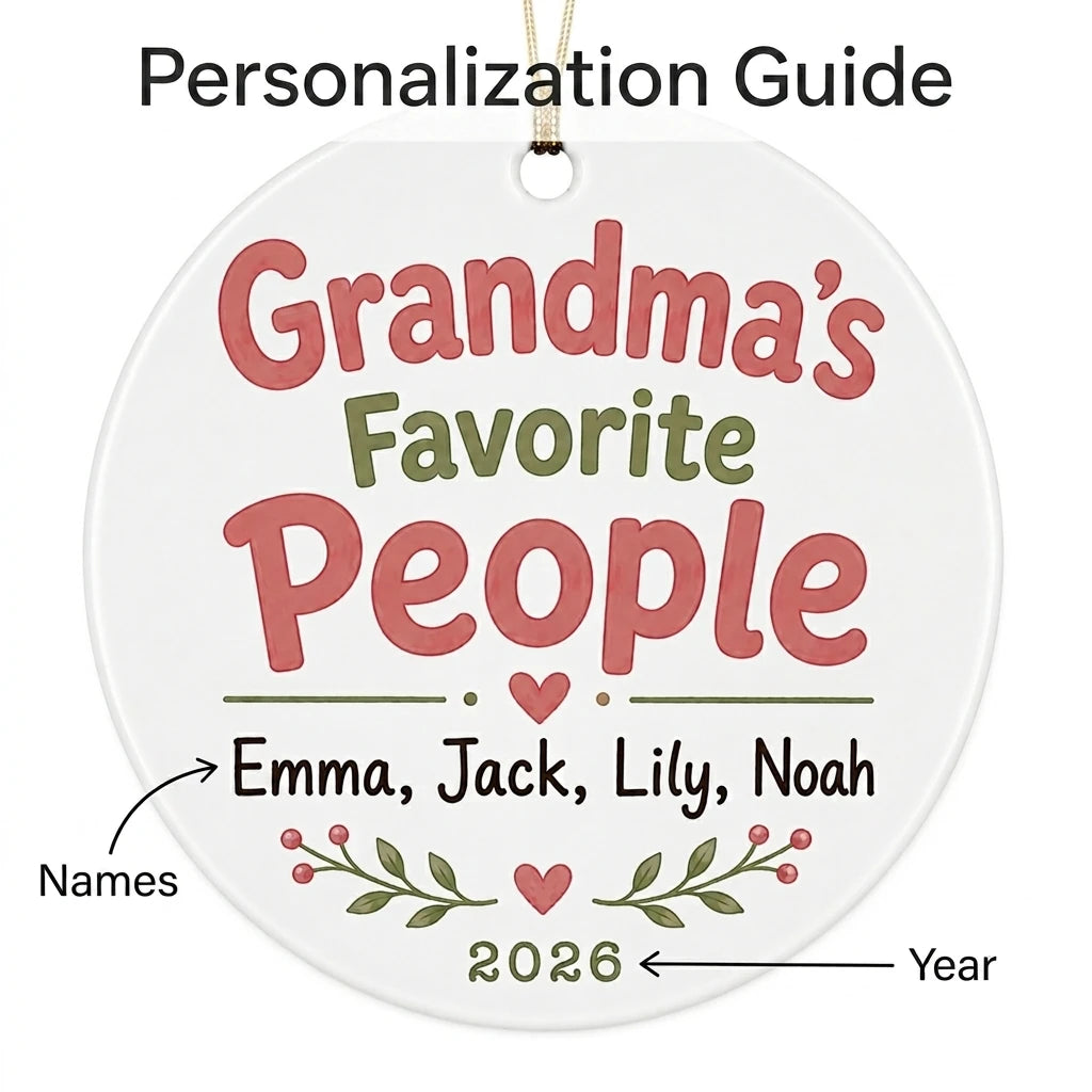Grandma's Favorite People Personalized Grandma Christmas Ornament 2026 guide