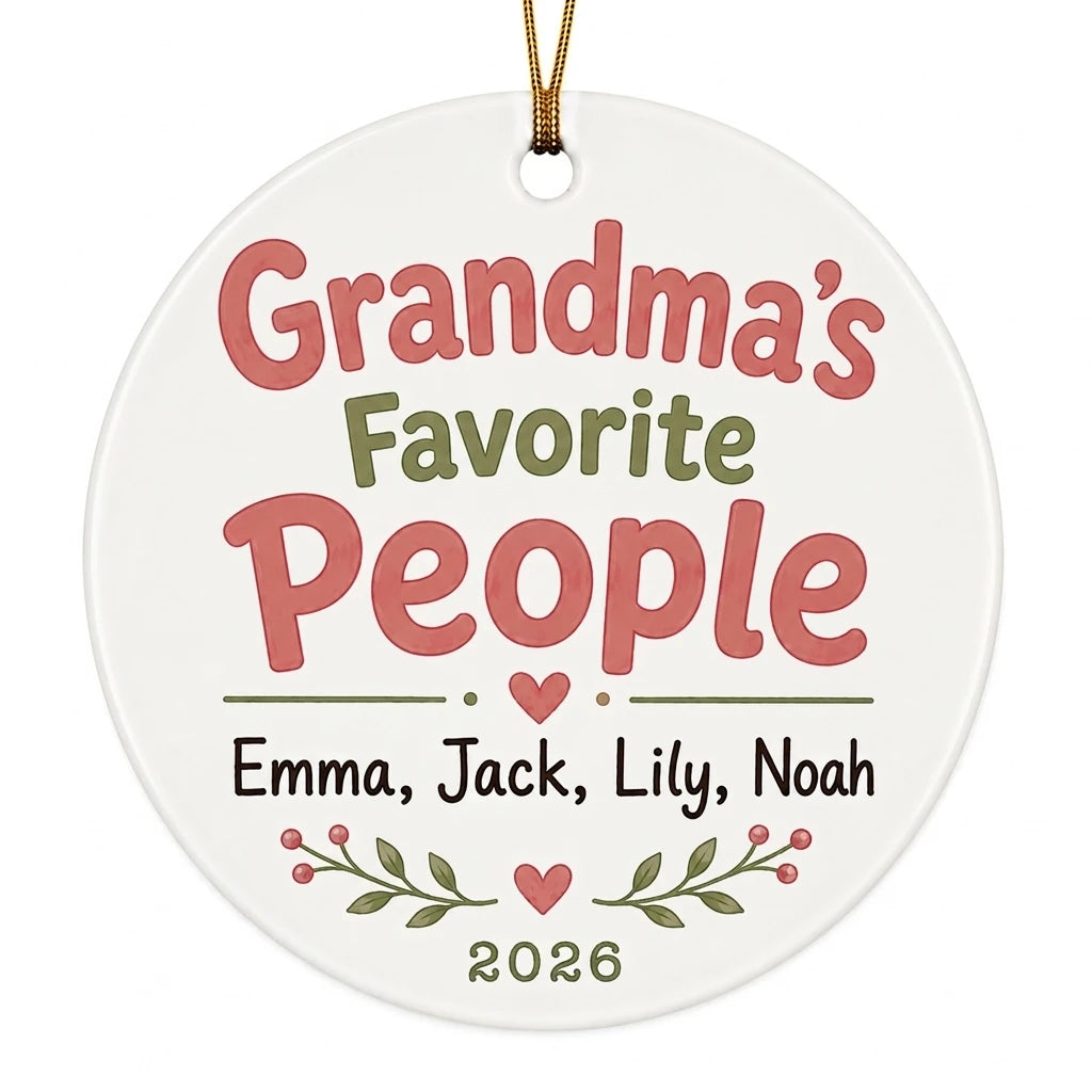Grandma's Favorite People Personalized Grandma Christmas Ornament 2026 hero