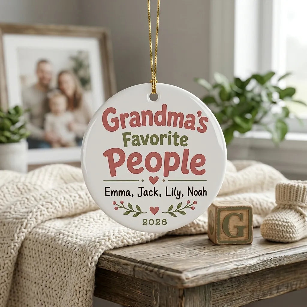 Grandma's Favorite People Personalized Grandma Christmas Ornament 2026 lifestyle