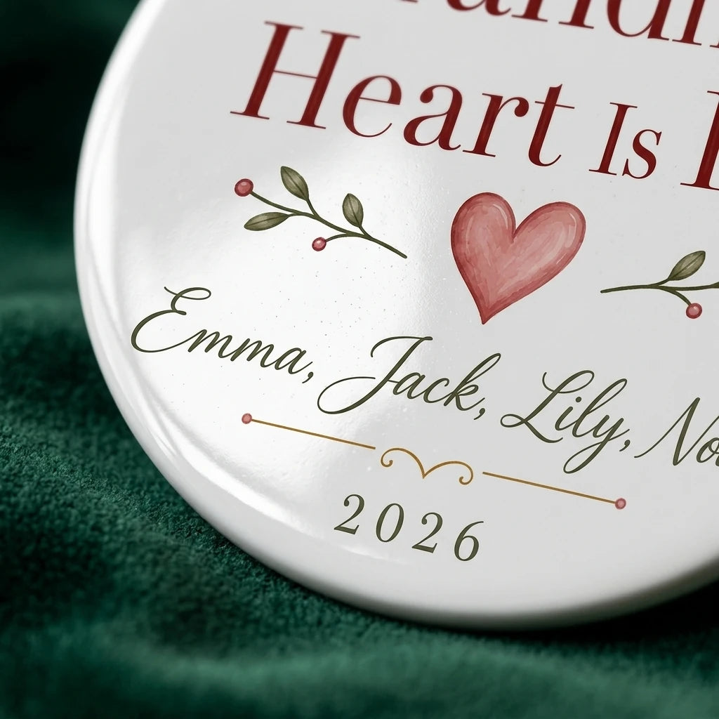Grandma's Heart Is Full Personalized Grandma Christmas Ornament 2026 detail