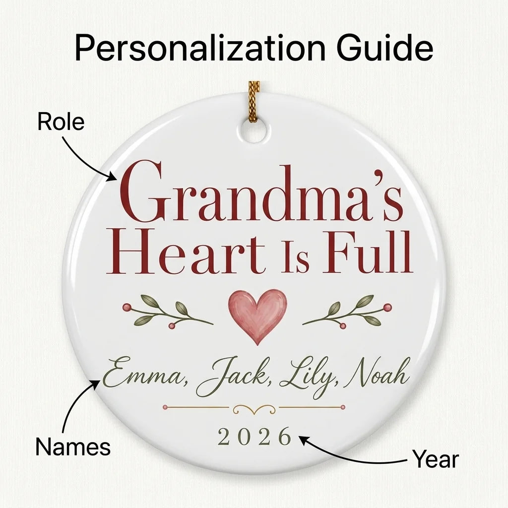 Grandma's Heart Is Full Personalized Grandma Christmas Ornament 2026 guide