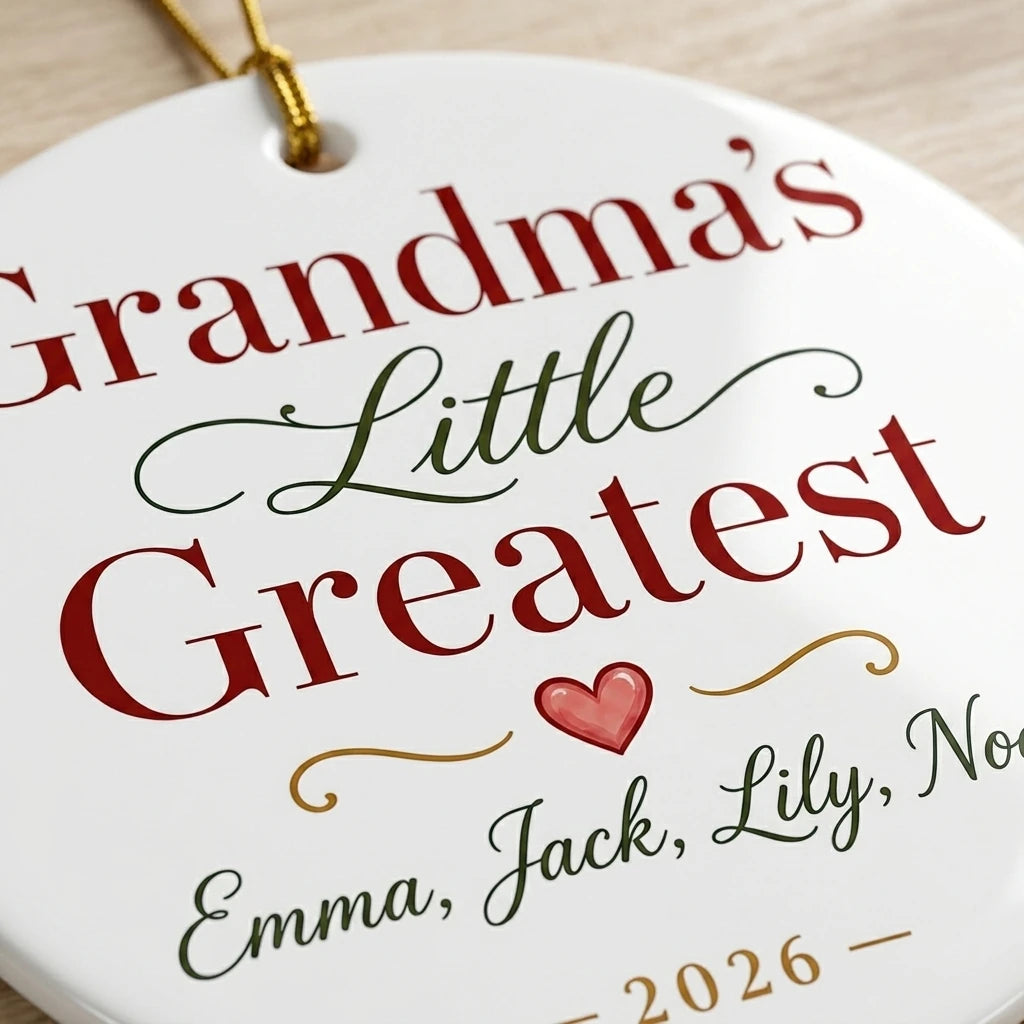 Grandma's Little Blessings Personalized Grandma Christmas Ornament 2026 detail