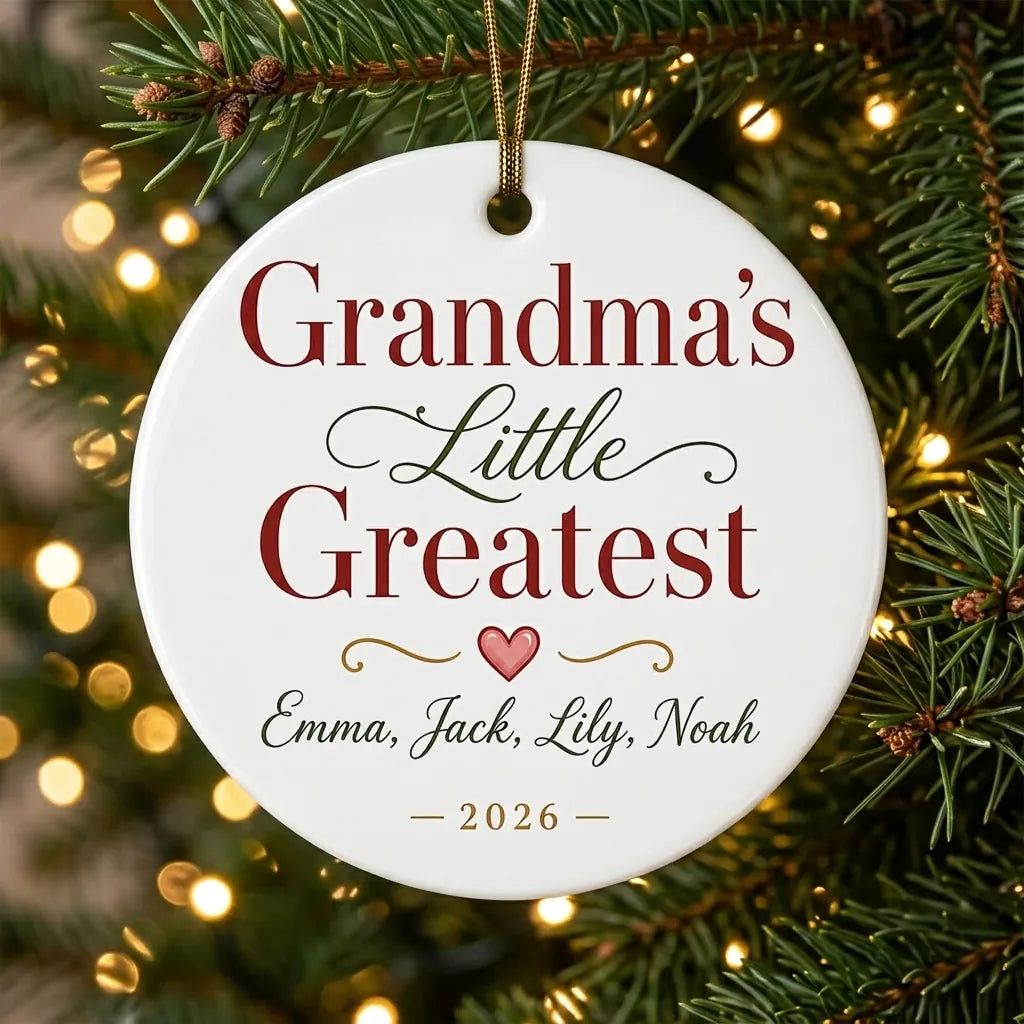 Grandma's Little Blessings Personalized Grandma Christmas Ornament 2026 tree