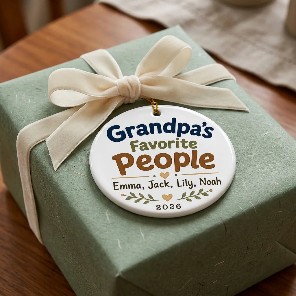 Grandpa's Favorite People Personalized Grandpa Christmas Ornament 2026 gift