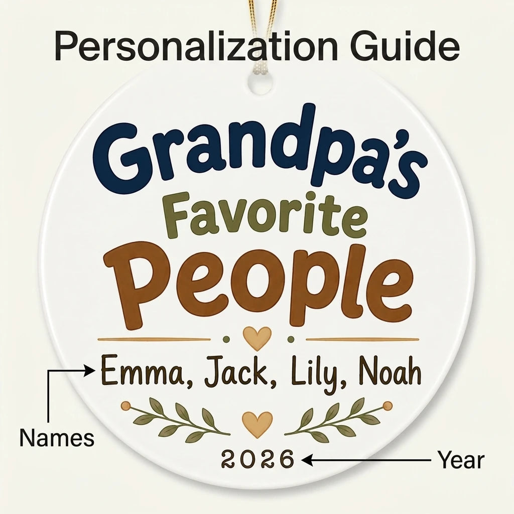 Grandpa's Favorite People Personalized Grandpa Christmas Ornament 2026 guide