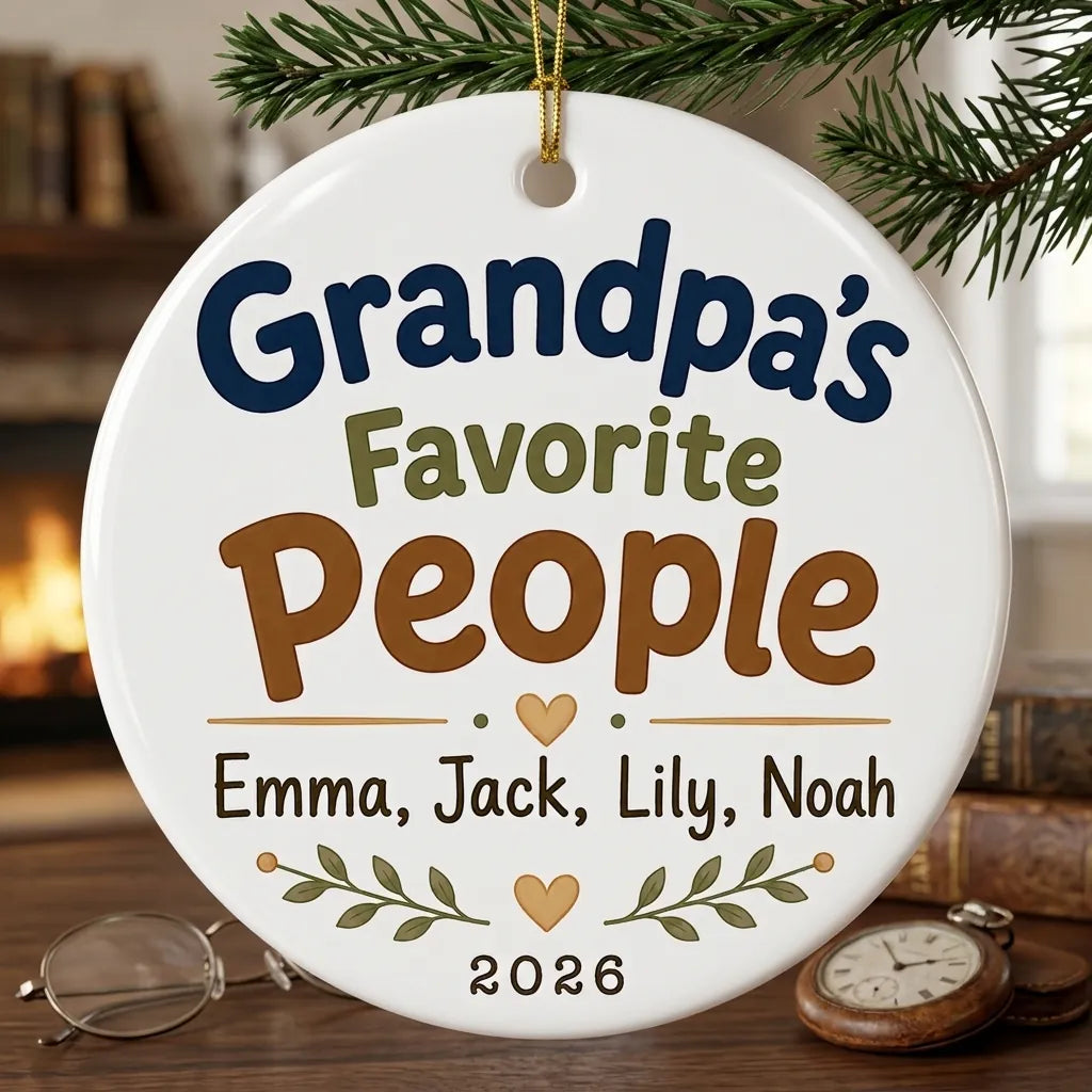 Grandpa's Favorite People Personalized Grandpa Christmas Ornament 2026 lifestyle