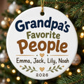 Grandpa's Favorite People Personalized Grandpa Christmas Ornament 2026 tree
