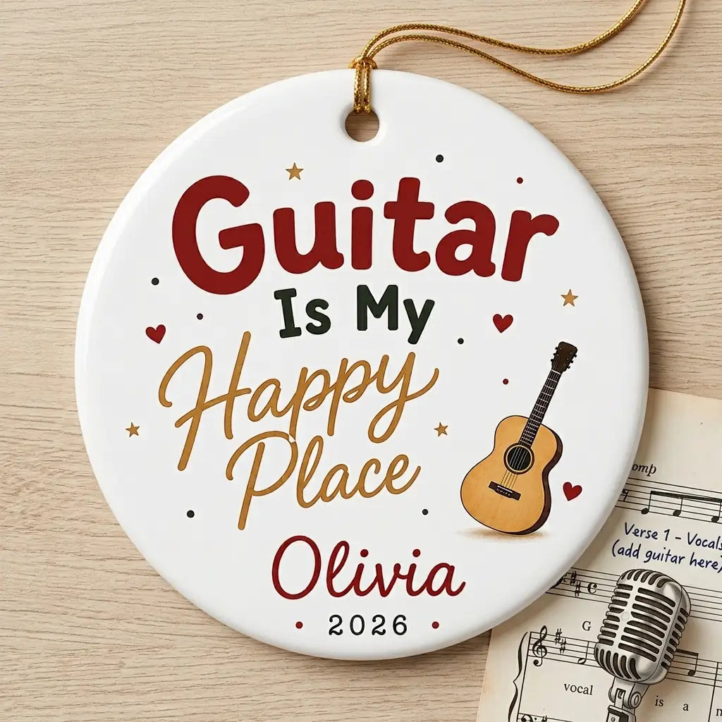 Guitar Christmas Personalized Music Christmas Ornament 2026 detail 2