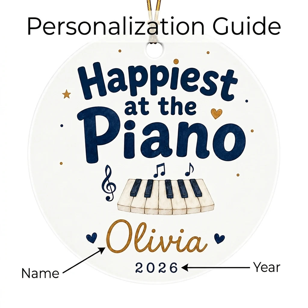 Happiest at Piano Watercolor Personalized Music Christmas Ornament 2026 guide