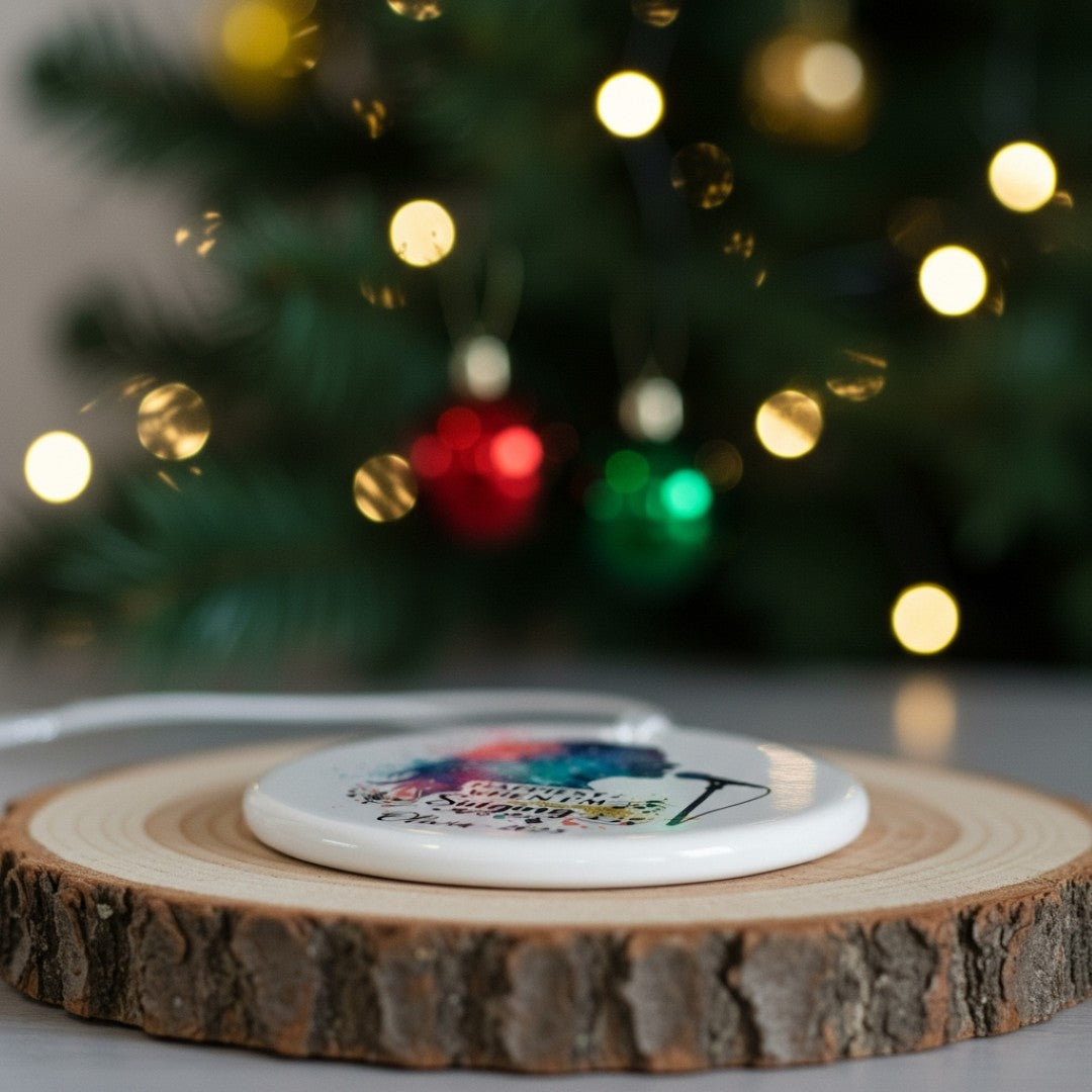Personalized Ceramic Ornament - Happiest When I'm singing