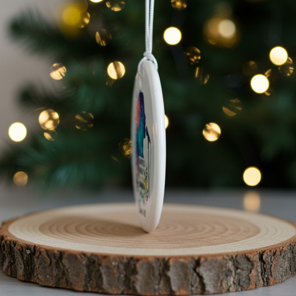 Personalized Ceramic Ornament - Happiest When I'm singing