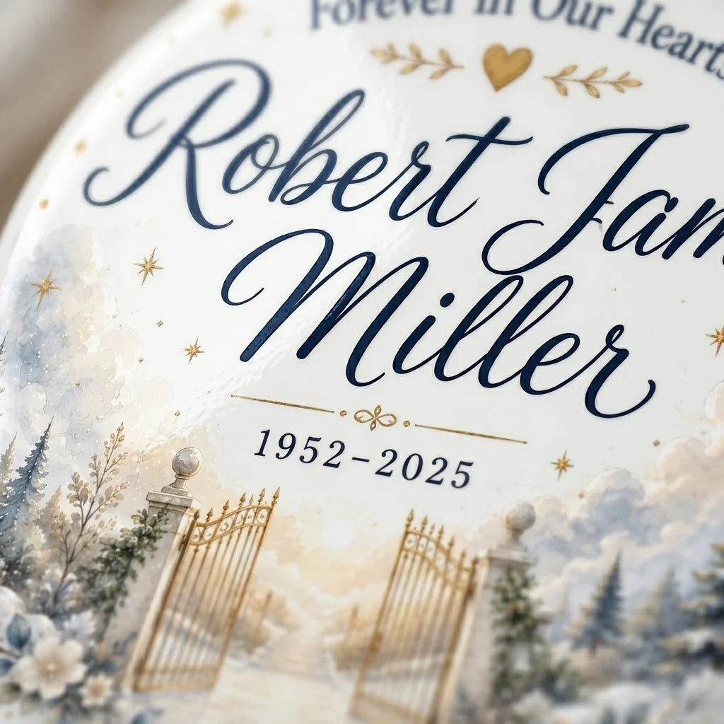 Heaven's Door Personalized Memorial Christmas Ornament 2026 detail