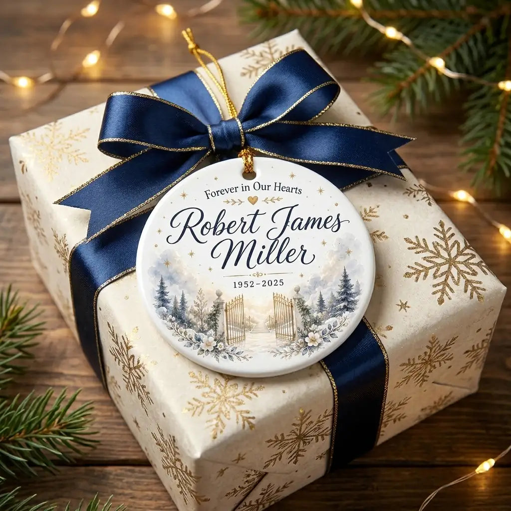 Heaven's Door Personalized Memorial Christmas Ornament 2026 gift