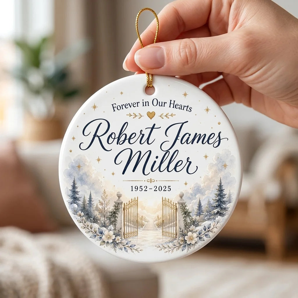 Heaven's Door Personalized Memorial Christmas Ornament 2026 hand