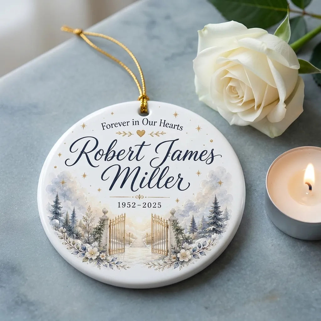 Heaven's Door Personalized Memorial Christmas Ornament 2026 lifestyle