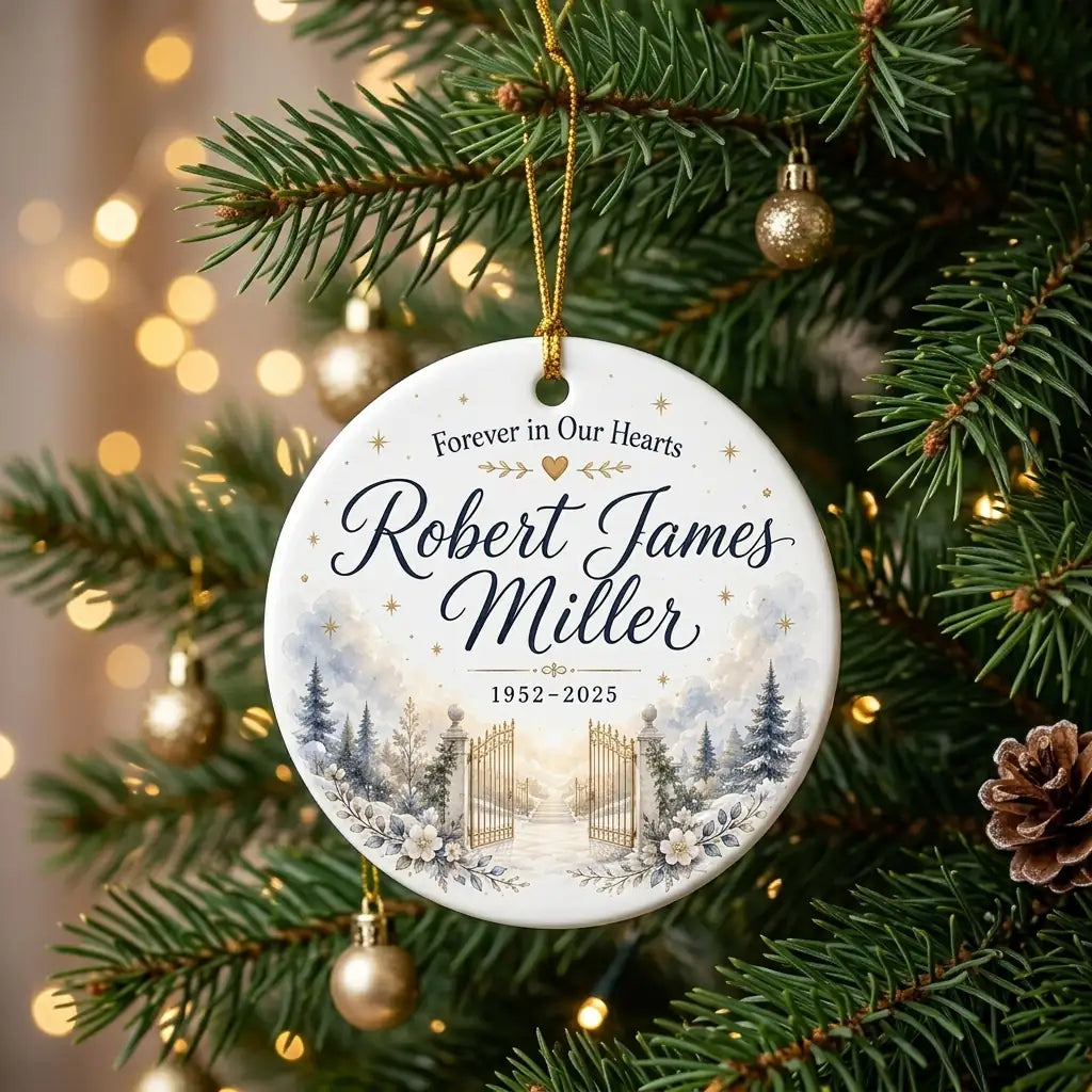 Heaven's Door Personalized Memorial Christmas Ornament 2026 tree
