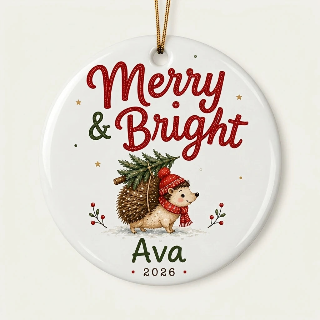 Hedgehog Holiday Personalized Pet Christmas Ornament 2026 hero